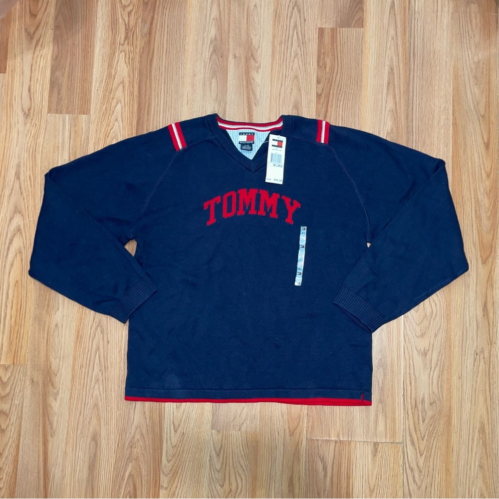 Boy’s Tommy Hilfiger Navy V-Neck Sweater - Size XL